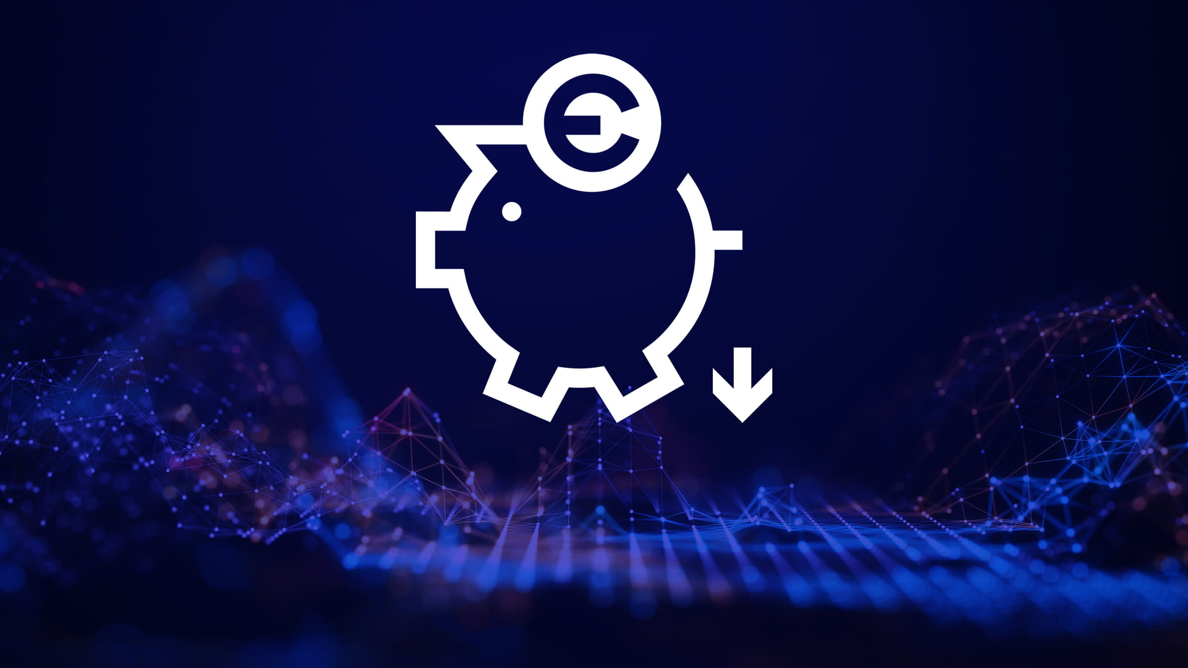 Icon operating costs on abstract digital background