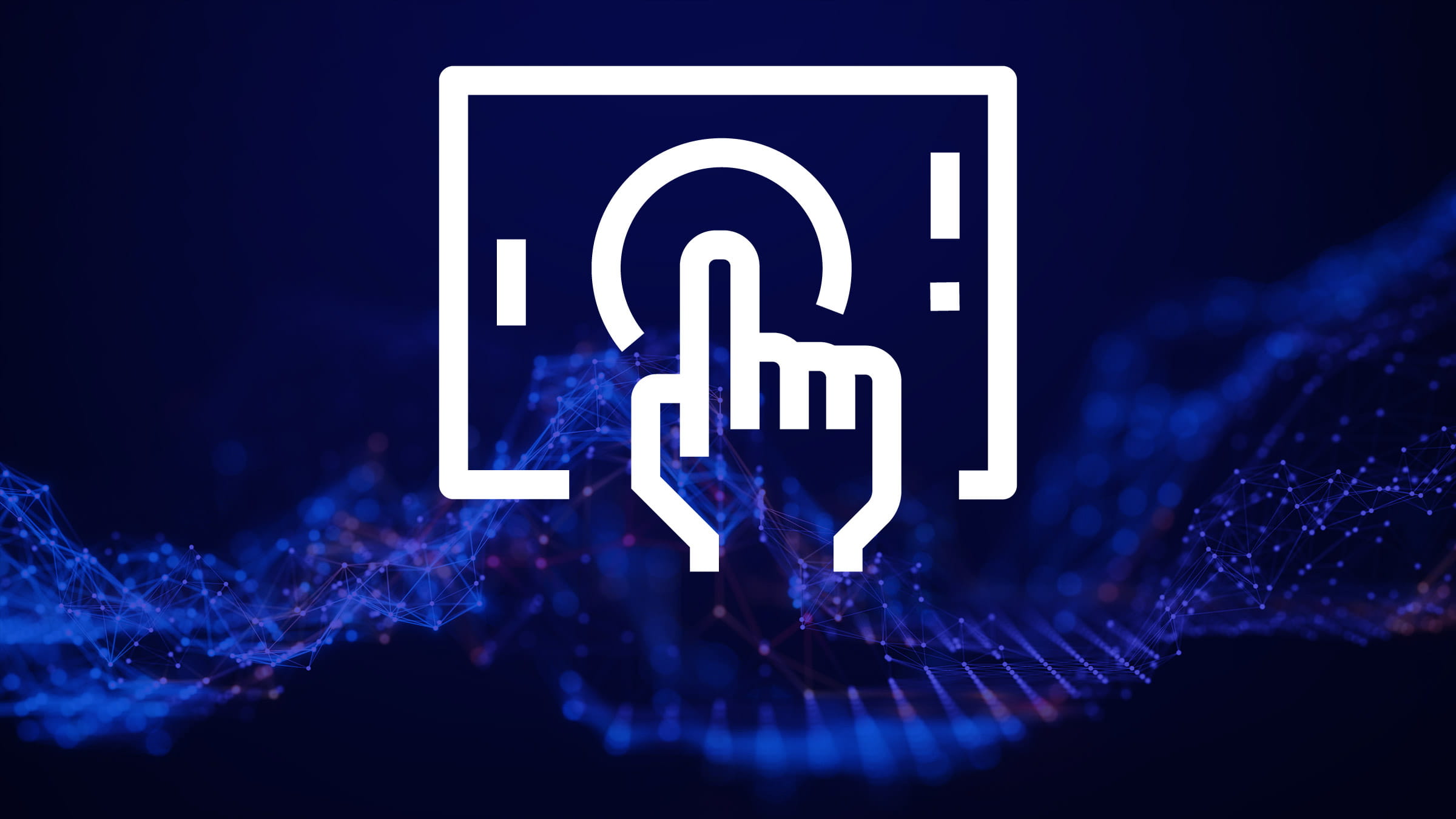 Icon operational control on abstract digital background
